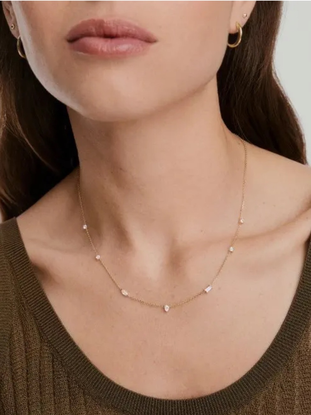 Mejuri 18k Gold Vermeil, White Sapphire Necklace